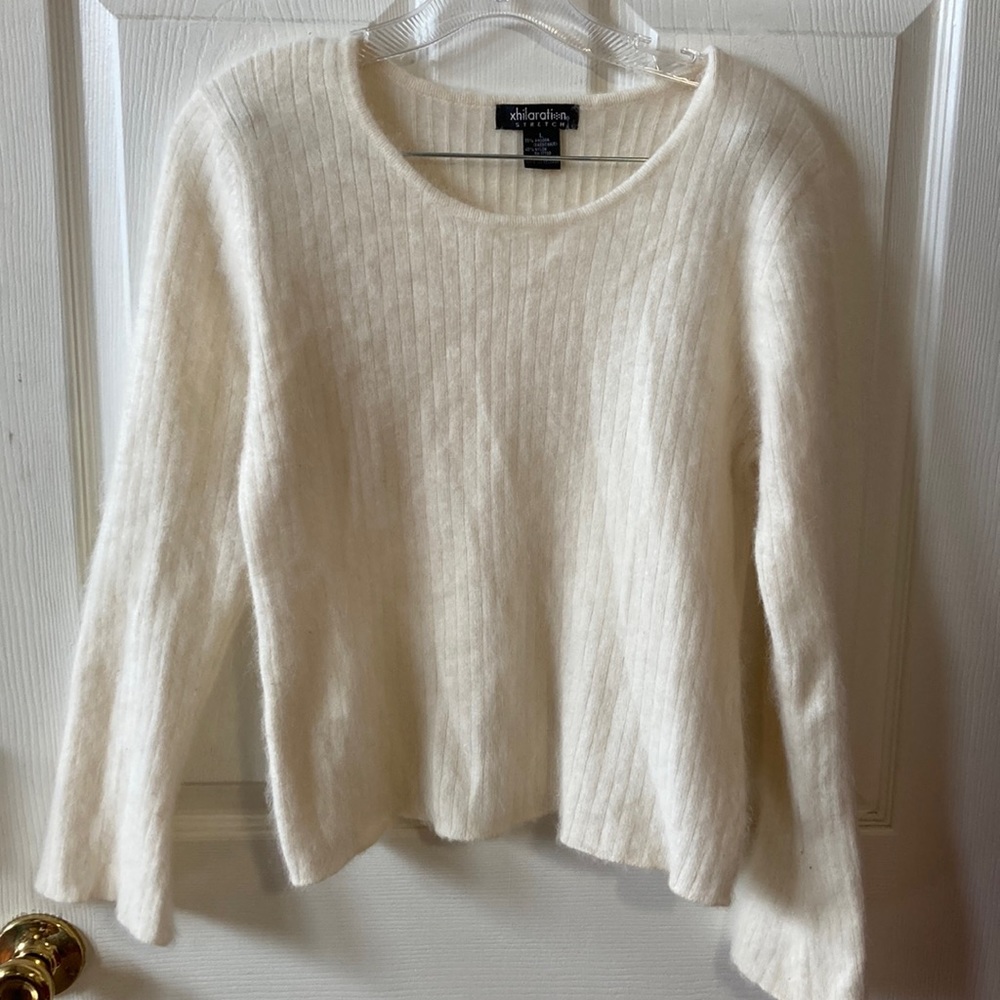 Vintage Xhilaration Stretch Off-White Angora Sweater L